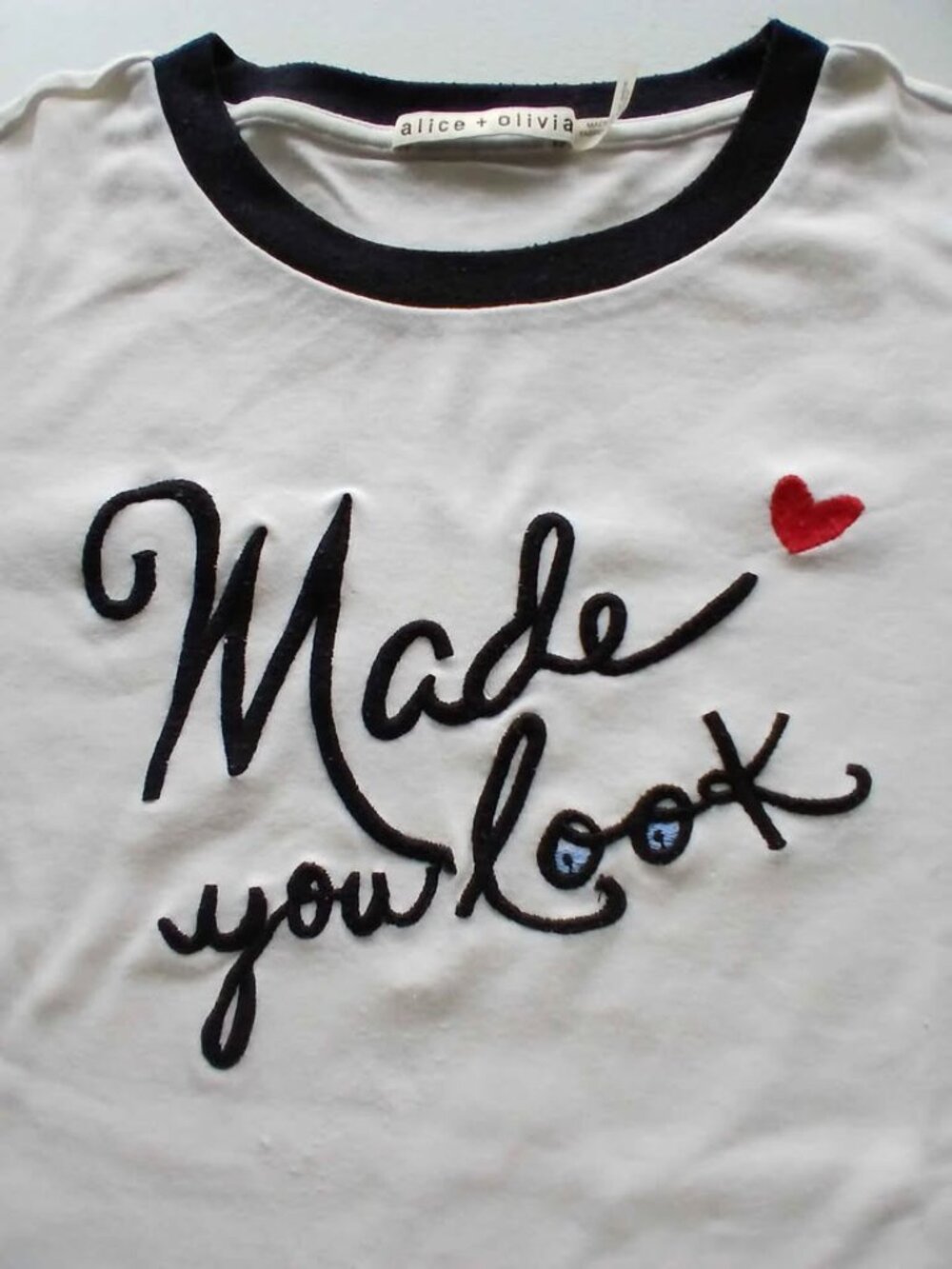 Alice + Olivia Made You Look Ringer T-shirt - L